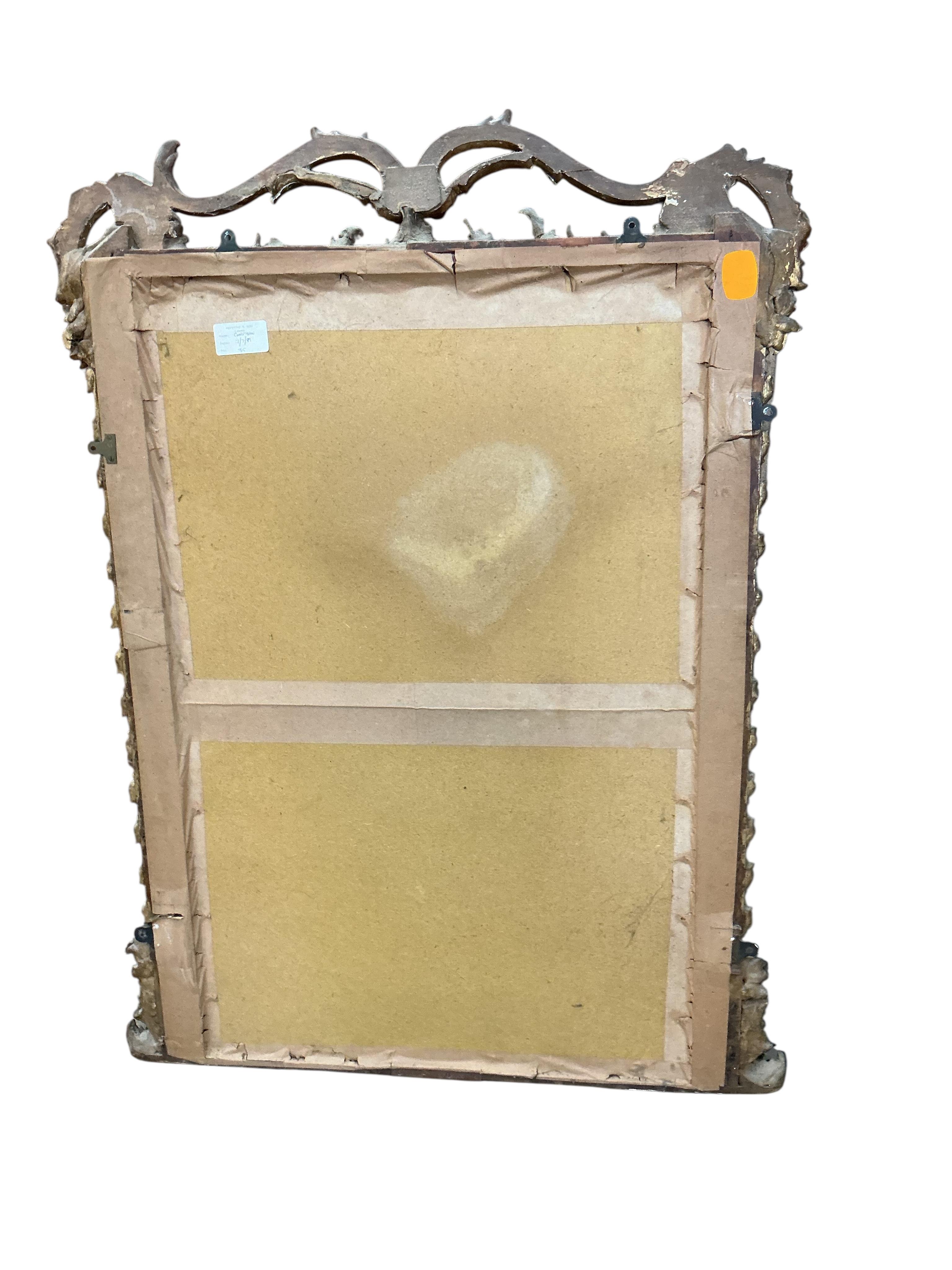 A Victorian giltwood and composition overmantel mirror, width 92cm, height 126cm